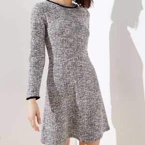 LOFT Shimmer Boucle Tweed Fit and Flare Dress
